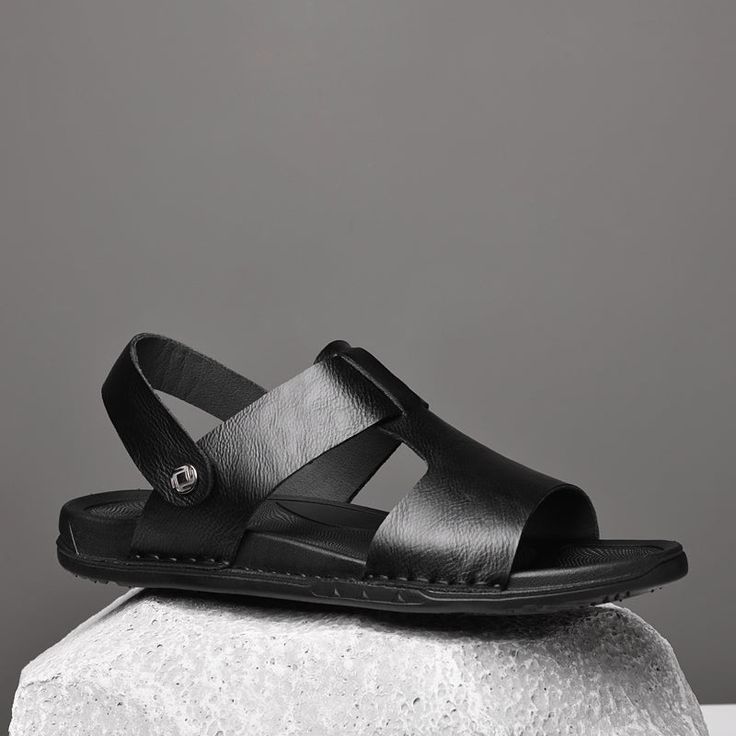 Introducing the LuxeLeather Summer Chic Buckle Sandals, the perfect footwear for the fashion-forward individual. Crafted with genuine cow leather, these slides exude luxury and sophistication. Designed for the summer season, these slides are not only stylish but also comfortable. The rubber outsole provides excellent traction, making them suitable for any outdoor activity. The PU lining and insole offer a plush and cushioned feel, ensuring all-day comfort. With a flat heel height of ≤1cm, these slides are perfect for those who prefer a more relaxed and casual look. Available in a range of sizes, these slides fit true to size, allowing you to find the perfect fit effortlessly. Upgrade your summer wardrobe with the LuxeLeather Summer Chic Buckle Sandals and experience the perfect blend of st Leather Sandals For Summer Vacation, Summer Vacation Leather Slingback Sandals, Leather T-strap Sandals For Summer Vacation, Casual Summer T-strap Sandals With Leather Footbed, Leather Slingback Sandals For Summer Vacation, Leather Slip-on Slingback Sandals For Beach, Summer Slingback Slip-on Sandals With Buckle Closure, Leather Slip-on Slingback Sandals For Summer, Casual Leather Slingback Sandals For Vacation