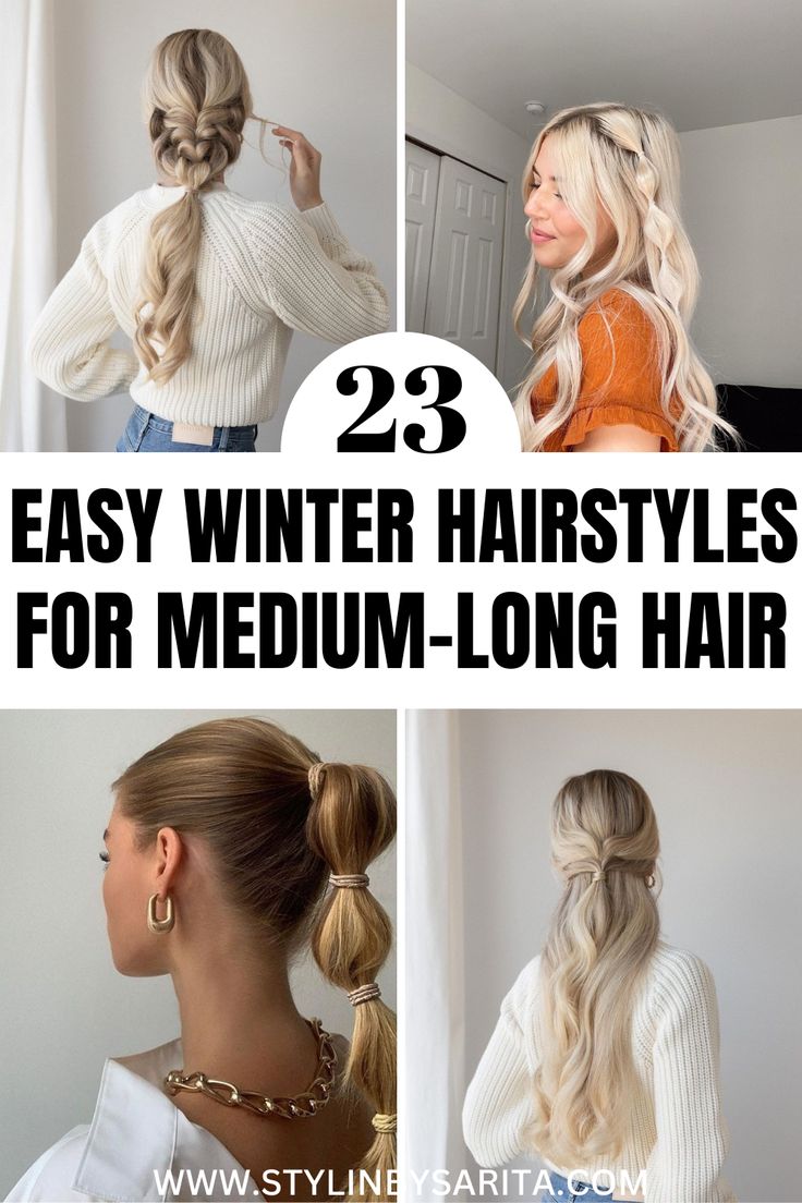 winter hairstyles Not Heat Hairstyles, Long Hairstyles For Everyday, Long Winter Hair, Hairstyles For Windy Weather, Cold Weather Hairstyles, Rainy Day Hairstyles For Long, January Hairstyles, Sweater Hairstyles, Winter Hairstyles For Long Hair