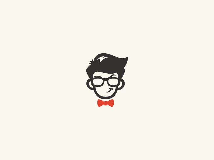 a man with glasses and a bow tie is shown in the middle of this logo