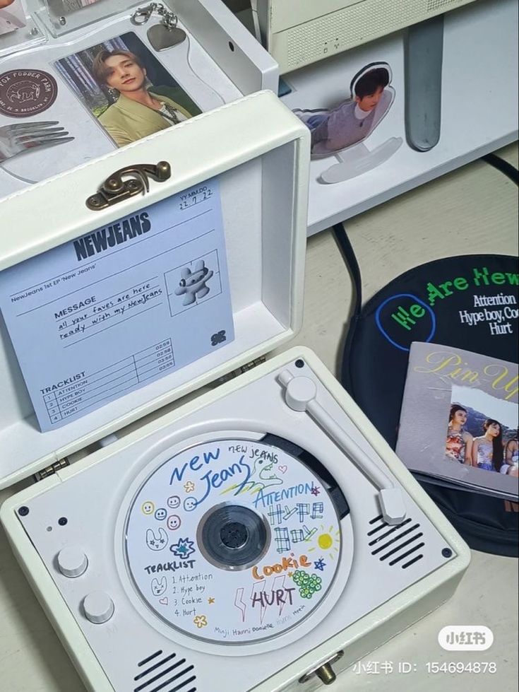 an open cd case sitting on top of a table