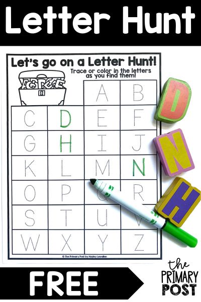 a printable letter hunt for kids to practice their handwriting and writing skills with the alphabet