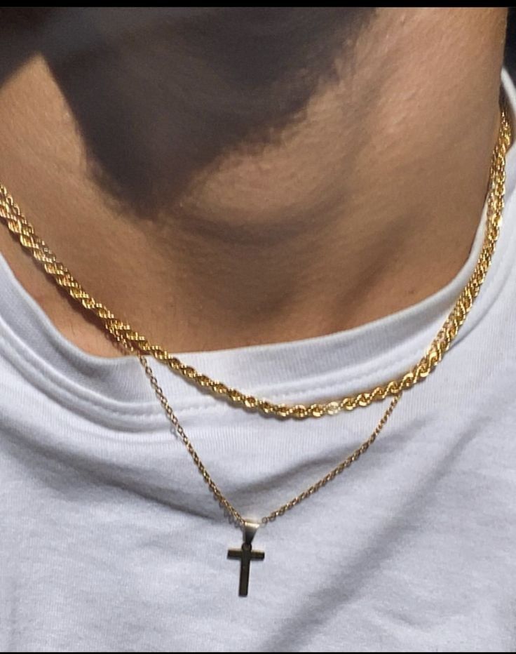 Chains For Men Aesthetic, 2 Chains On Men, Gold Jewelry Aesthetic Men, Aesthetic Jewelry Men, Boy Jewelry Aesthetic, Men Necklace Aesthetic, Men Jewelry Aesthetic, Men’s Jewelry, Mens Jewelry Aesthetic