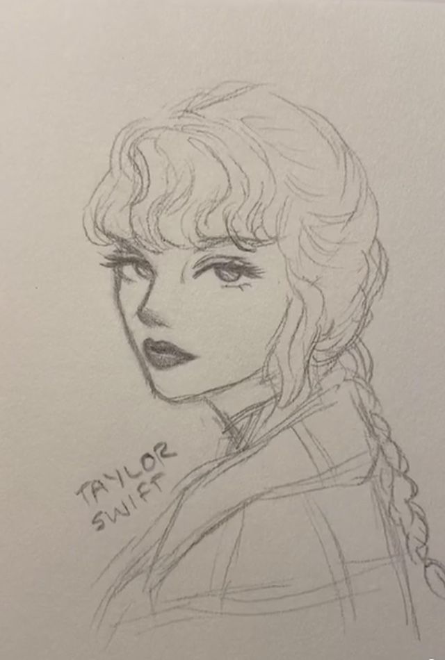 a pencil drawing of taylor swifter from the tv show riverdale high school musical