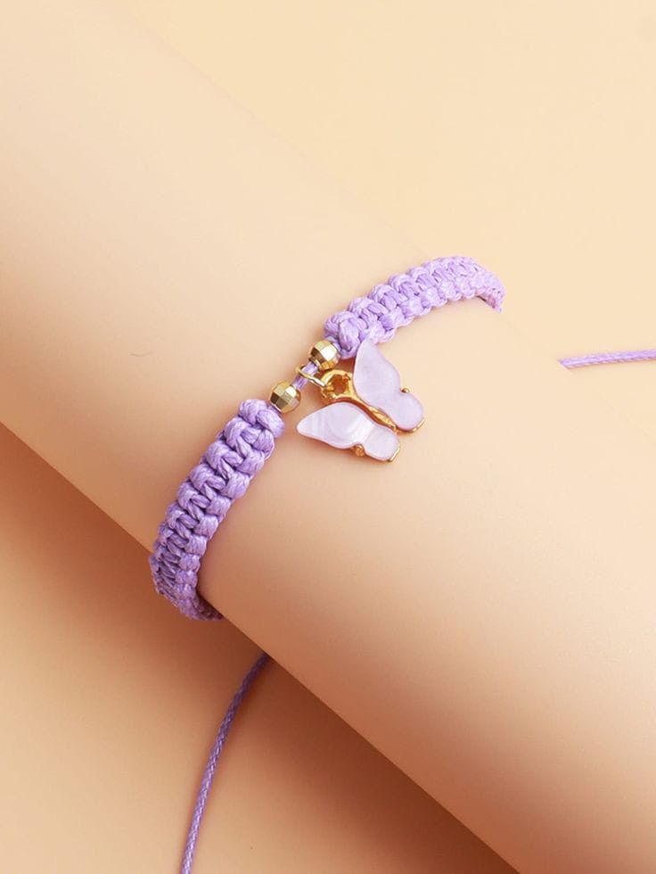 Ideas Para Pulseras, Pulseras Ideas, Purple Bracelets, Bracelets Purple, Ideas Pulseras, Nylon Bracelet, Embellished Fashion, String Bracelets, Pretty Jewelry Necklaces