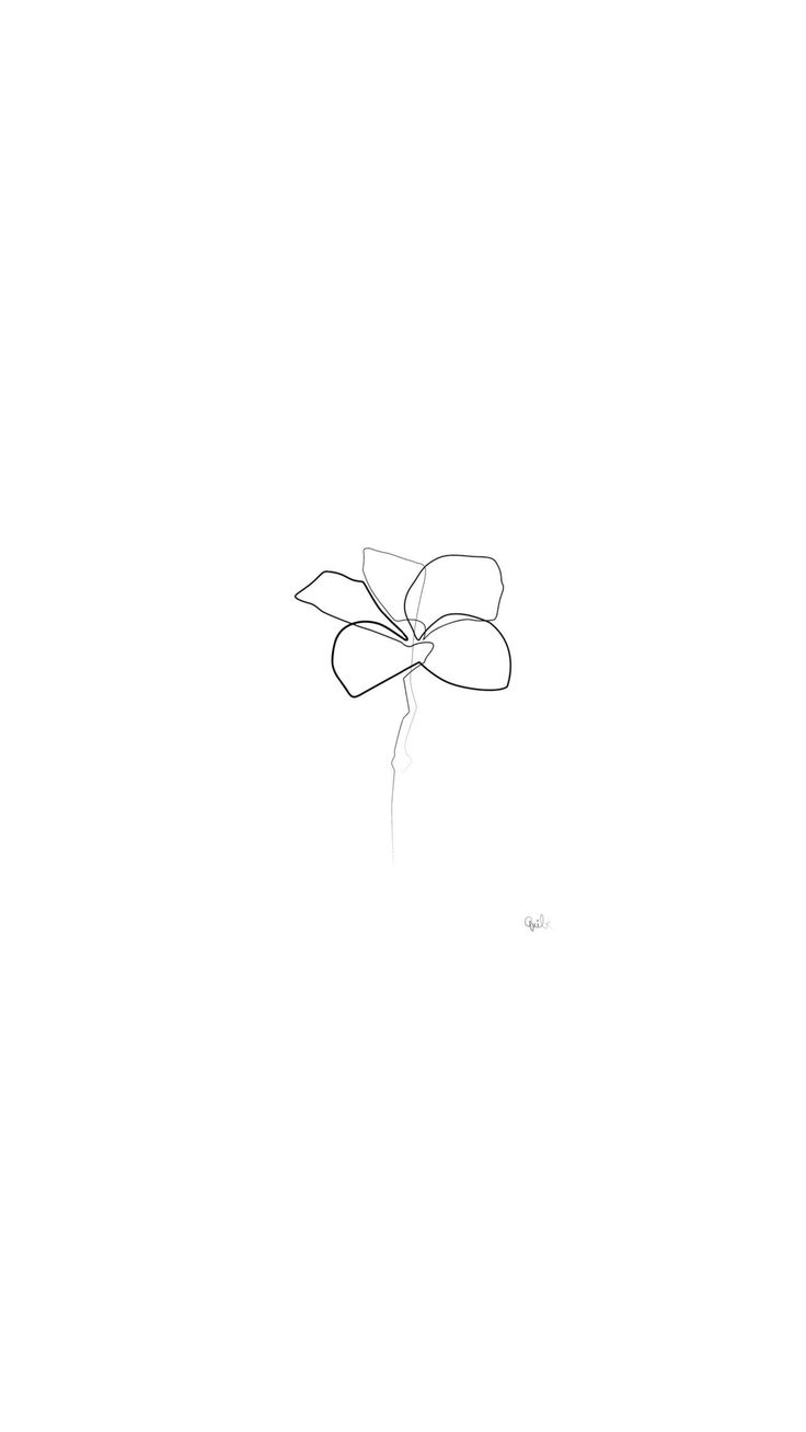 a drawing of a single flower on a white background