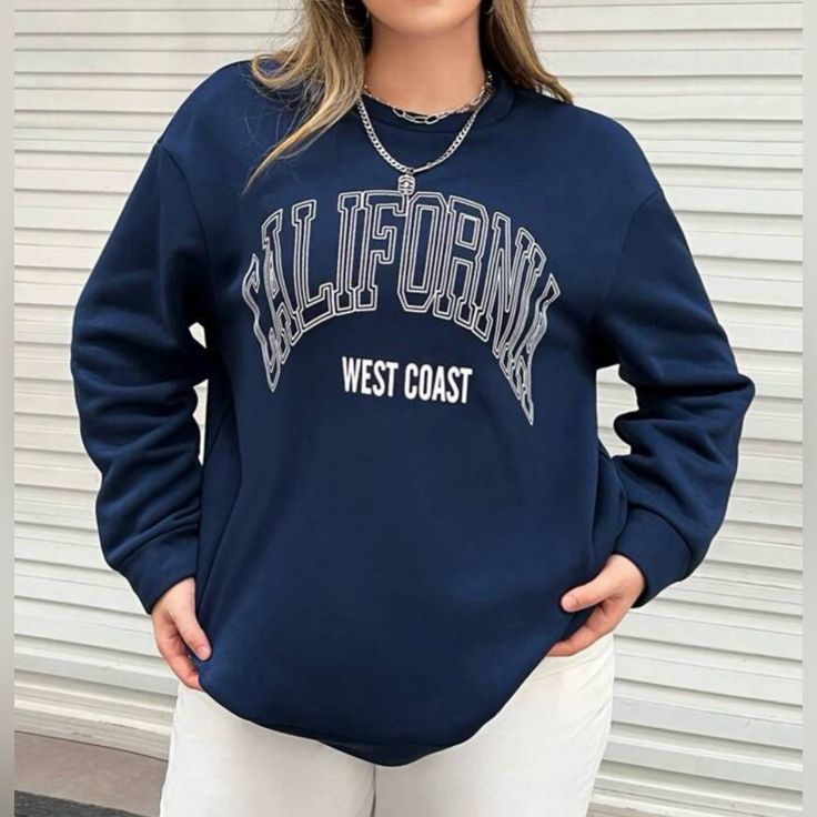 New Beautiful Hoodies Plus Size 3xl -18 Casual Blue Hoodie With Letter Print, Casual Blue Sweats With Letter Print, Blue Relaxed Fit Sweats With Letter Print, Oversized Blue Long Sleeve Sweatshirt, Blue Letter Print Sweatshirt For Winter, Blue Fleece Sweatshirt With Graphic Print, Blue Fleece Crew Neck Sweatshirt, Trendy Blue Winter Sweats, Blue Fleece Tops With Letter Print