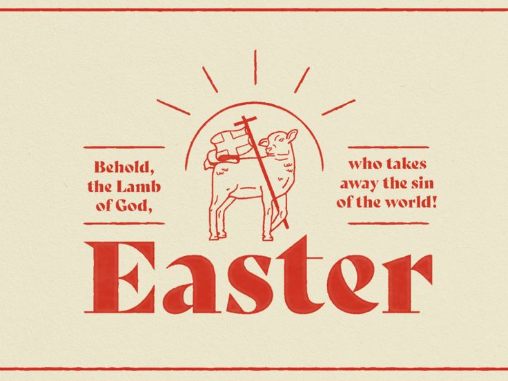 an easter card with the words, behold, the lamb of god