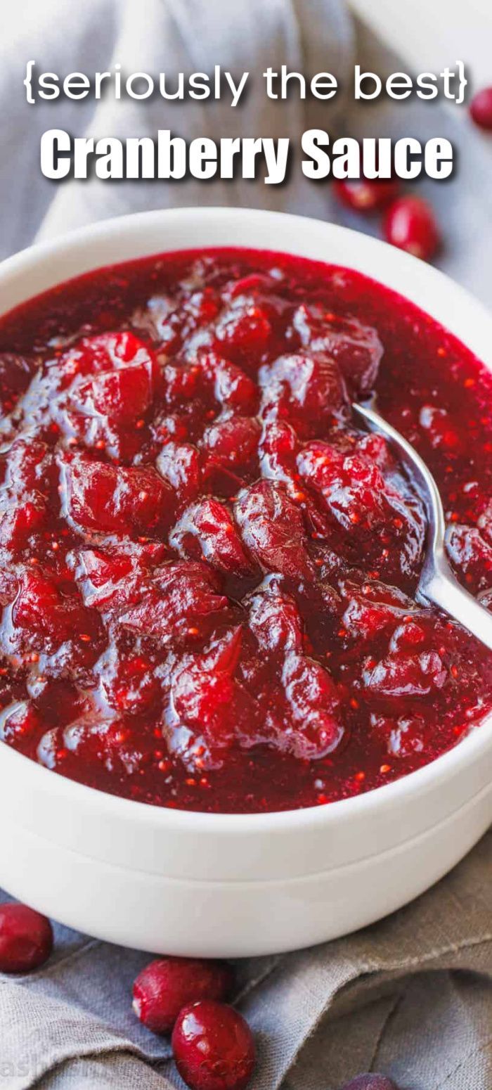 If you are looking for a go-to cranberry sauce, this is it! Plus, you can change it up in so many different ways and make it your own. Homemade Cranberry Sauce is an iconic Thanksgiving side dish made with just 3 ingredients. You can sweeten it with sugar or use a natural sweetener like honey or maple syrup (our favorite!). The sweet and tangy flavors pair perfectly with savory turkey. Best Ever Cranberry Sauce Recipe, Easy Homemade Cranberry Sauce Recipe, Triple Cranberry Sauce, Cranbury Sauce Recipe, All Recipes Cranberry Sauce, Natasha’s Kitchen Cranberry Sauce, Homemade Cranberry Sauce Easy, Basic Cranberry Sauce Recipes, Natashas Kitchen Recipes Cranberry Sauce