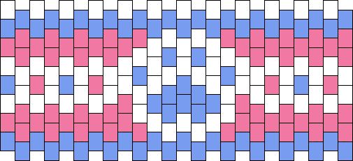 an image of a cross stitch pattern with blue, pink and white squares on it