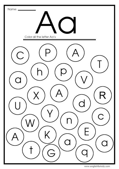 an alphabet worksheet with letters and numbers to help students learn the letter a