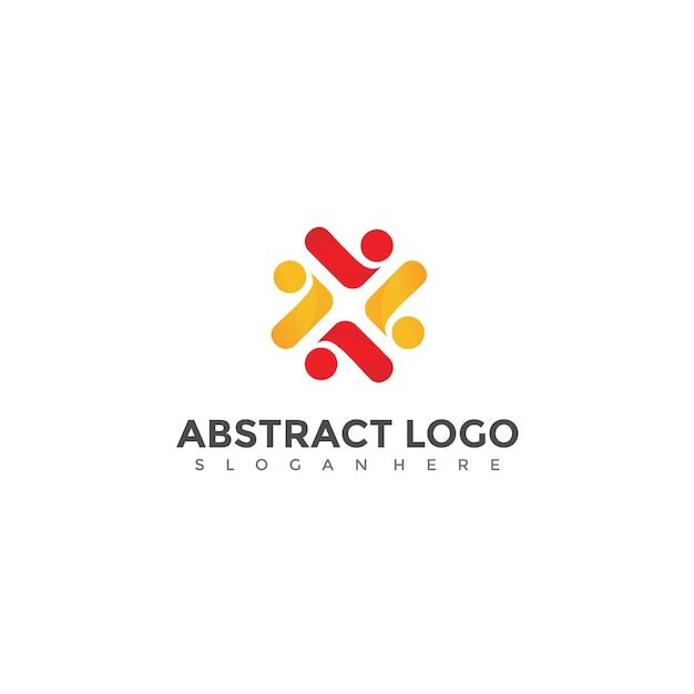 abstract logo with people holding hands