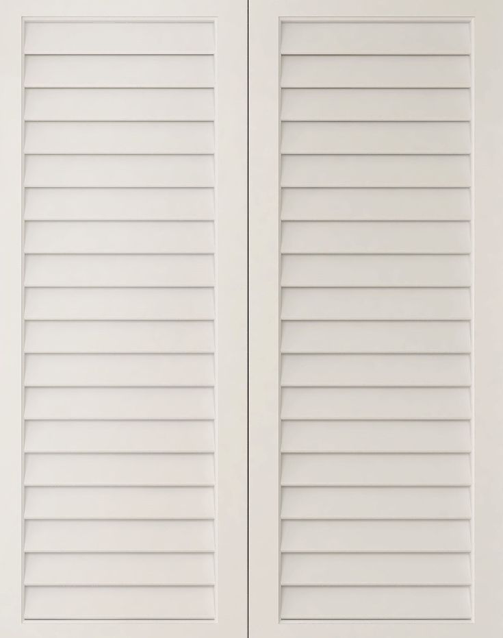 two white doors with shutters on each side