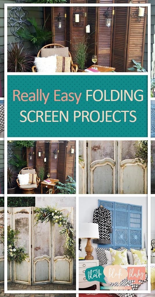 many different pictures with the words really easy folding screen projects on them and in front of them