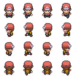 the different types of mario's head expressions in pixel art, which are very similar to each other