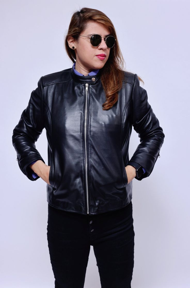 Leather jackets are a classic and versatile item that will always be in fashion. This leather jacket is timeless and classic. Made of 100 % authentic lambskin leather, this jacket will definitely become the "must" staple style statement piece for your wardrobe. XS S M L XL Chest 36 38 40 42 44 Shoulder 16 16 16.5 17 17 Waist 34 36 38 40 43.5 Black Single-breasted Leather Jacket For Office, Classic Faux Leather Single-breasted Jacket, Elegant Black Single-breasted Leather Jacket, Sleek Black Double-breasted Leather Jacket, Designer Black Single-breasted Leather Jacket, Womens Black Leather Jacket, Longline Jacket, Lambskin Jacket, Lambskin Leather Jacket