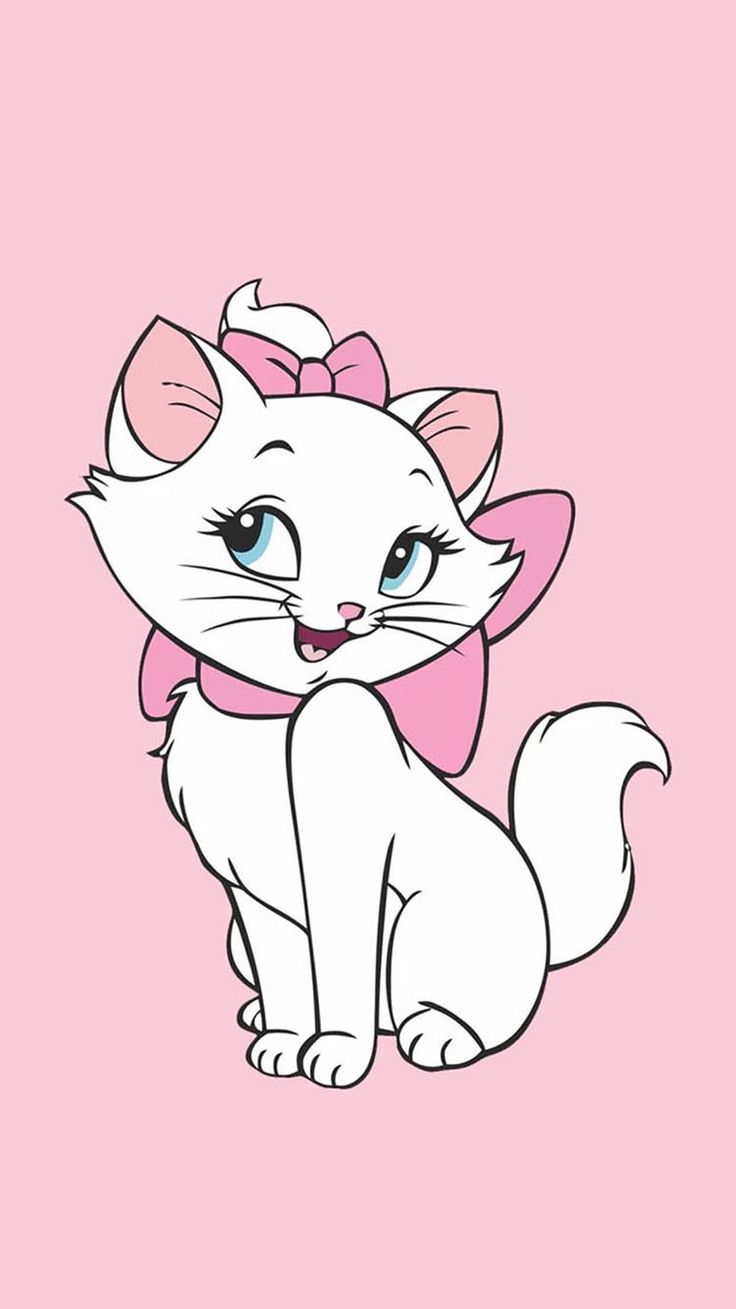 a white cat with a pink bow on its head