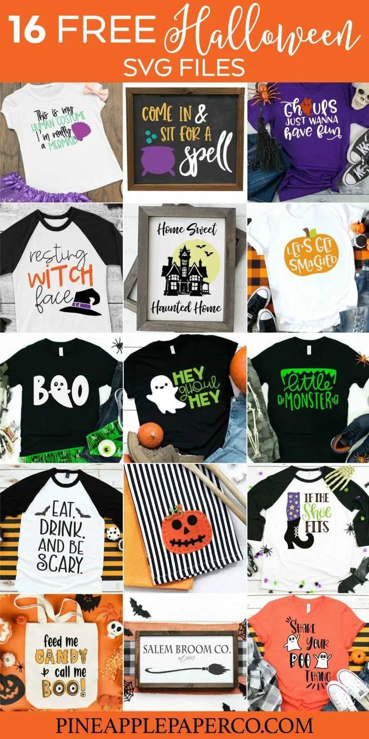 an image of halloween t - shirts with free printables