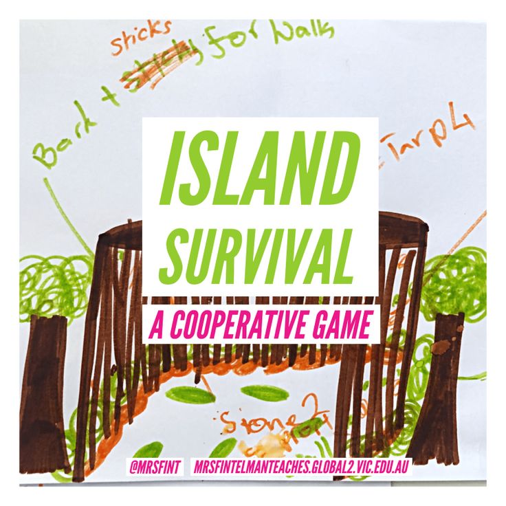 an advertisement for a cooperative game called island survival, with the words'island survival'written on it