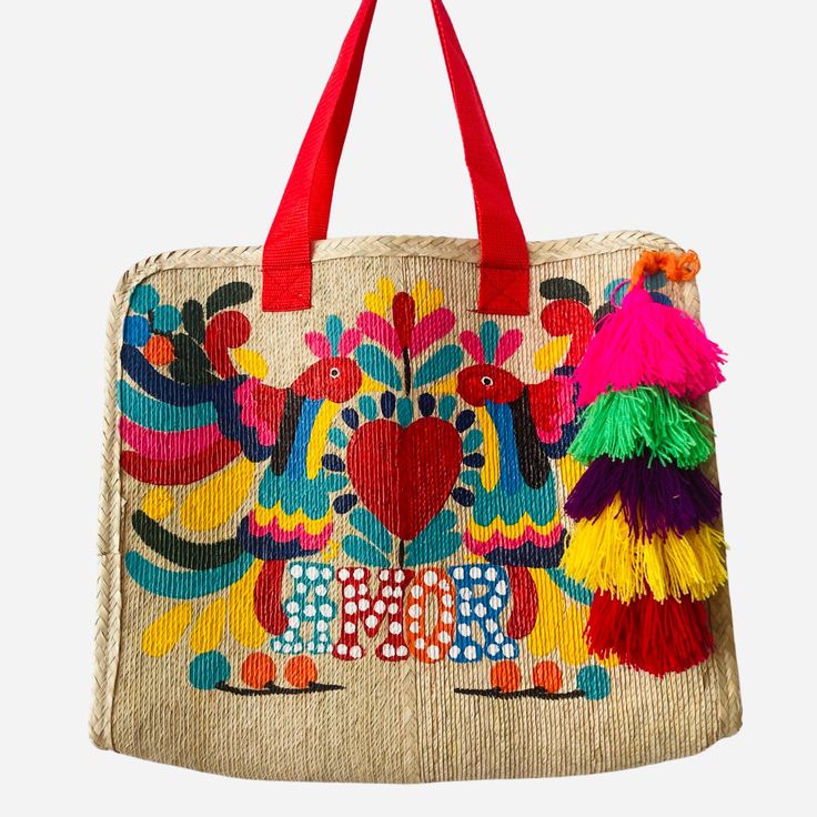 Welcome to SOLOLI, your whimsical haven for cute and boho-chic palm leaves tote bags adorned with hand-painted art. Prepare to be captivated by our collection inspired by the intricate Otomi patterns, infused with vibrant colors and bursts of love. Each bag is a unique work of art, carefully handcrafted and meticulously hand-painted, ensuring exquisite quality and attention to detail. Embrace the joy of self-expression with our one-of-a-kind palm leaves tote bags. Not only are they adorned with Painted Palm Leaves, Palm Leaf Bag, Dance With You, Hand Painting Art, Spread Love, Boho Vibe, Boho Chic Fashion, Medium Bags, Palm Leaves