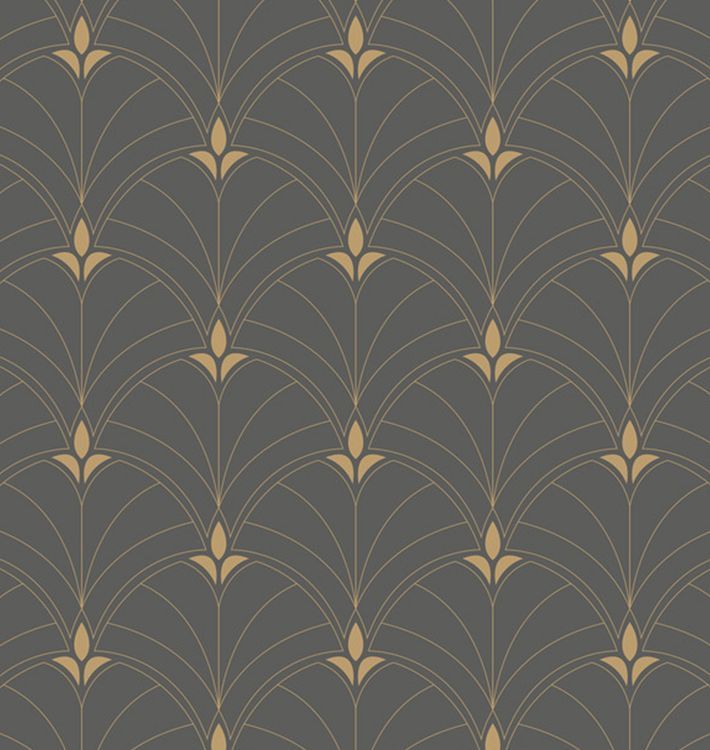 an art deco wallpaper pattern in grey and gold