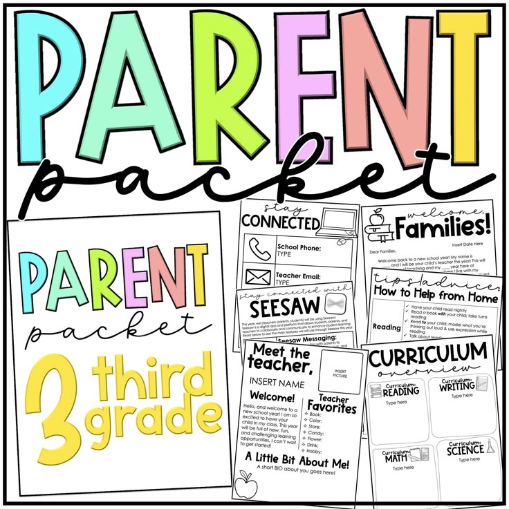 3rd Grade Parent Packet by Miss West Best Classroom Information For Parents, School Open House Treats Parent Night, Open House Paperwork For Parents, Back To School Night Parent Activity, Back To School Information For Parents, Meet The Teacher Packet, 2024-2025 Classroom Themes, Parent Night Ideas For Teachers, Open House Classroom Ideas