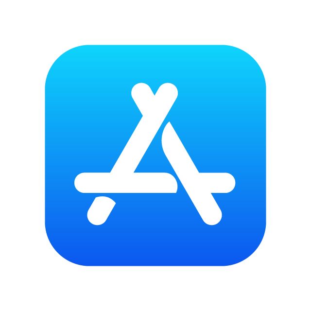 an app icon with the letter a in it's center and two arrows pointing up