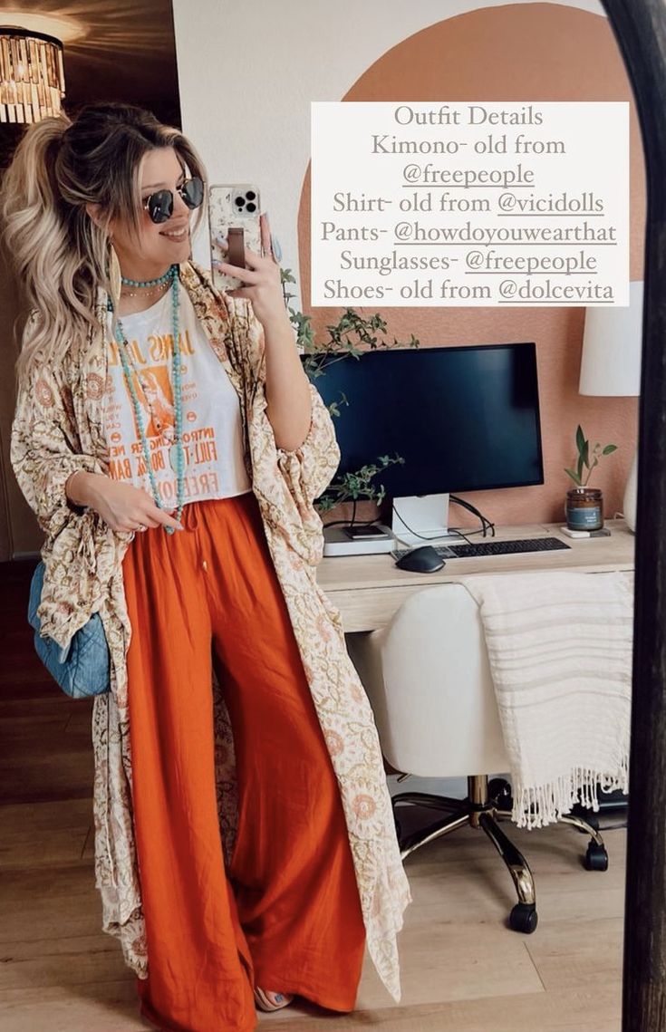 Duster Kimono Outfits, Summer To Fall Transition Outfits Boho, Modern 70s Aesthetic Outfit, Easy Dinners For 5 People, Fall Western Boho Outfits, Earthy Style Summer, Tomboy Style Outfits Feminine Summer, Christian Boho Outfits, Plus Size Earthy Outfits Summer