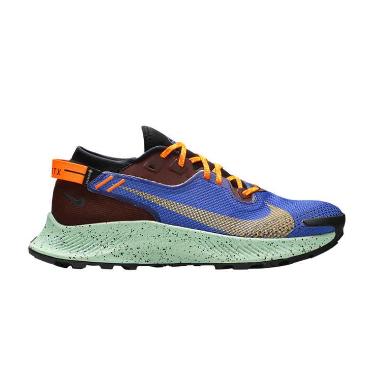 Find NIKE Pegasus Trail 2 Gtx 'mystic Dates on Editorialist. The Nike Pegasus Trail 2 Gore-Tex ‘Mystic Dates Blue’ showcases an ACG-inspired color scheme on a performance runner made to withstand rugged terrain and harsh weather alike. ‘GORE-TEX’ is printed across the medial side of the blue mesh upper, giving the nod to the waterproof technology that allows feet to remain dry when traversing wet roads and trails. Speckled detailing covers the mint green Nike React midsole, reinforced with a rubber outsole that leverages bike tire-like nubs for superior grip. Athleisure Trail Running Shoes With Laces For Streetwear, Blue Athleisure Trail Running Shoes With Boost Midsole, Blue Lace-up Sneakers For Trail Running, Functional Blue Trail Running Shoes For Streetwear, Blue Trail Running Shoes For Streetwear, Nike High-top Trail Running Shoes For Streetwear, Blue Trail Running Sneakers In Athleisure Style, Blue Sporty Trail Running Sneakers, Nike Functional Trail Running Shoes For Streetwear