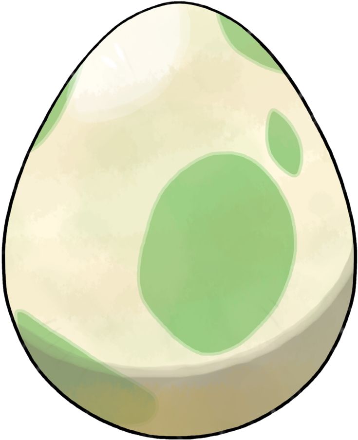 an egg with green and white designs on it