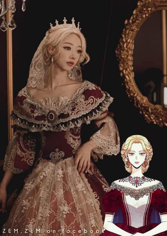 Manwha Gowns, Navier Remarried Empress Dress, Baroque Dress Aesthetic, The Remarried Empress Dress, Manhwa Princess Dress, Manhwa Gowns, Navier Remarried Empress, Empress Outfit, Empress Aesthetic