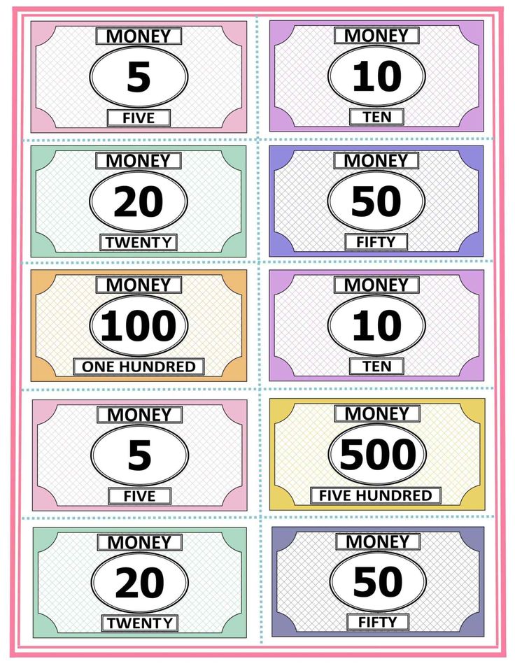 printable money raf card for kids to play with