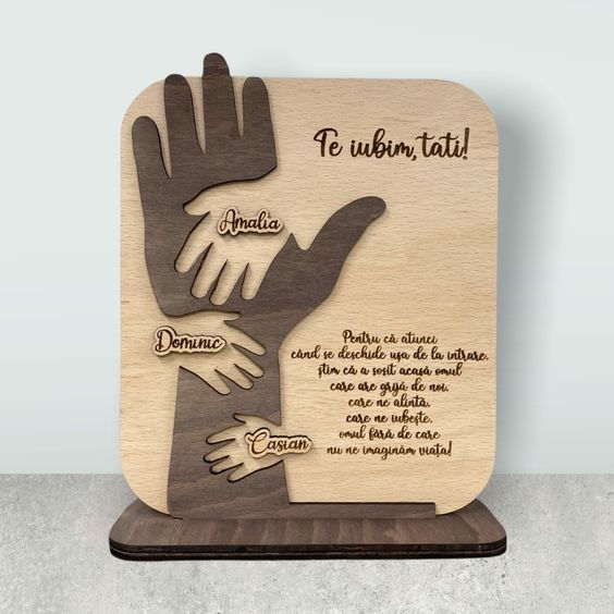 a wooden plaque with two hands holding each other and the words to whom, tatd