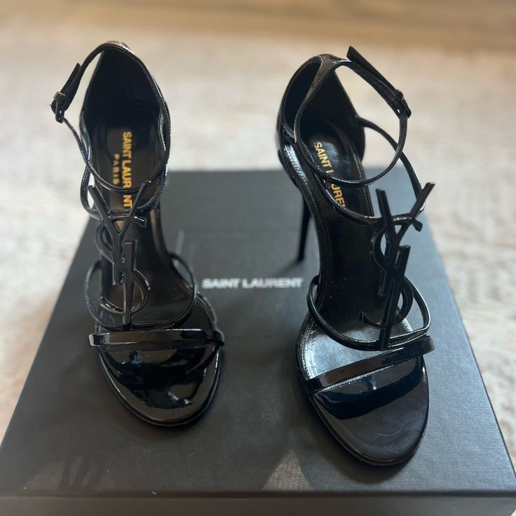 All Black Ysl Cassandra 100 - Like New, Worn Only Three Times. Includes Box And Two Dust Bags Ysl Cassandra, Shoes Ysl, Ysl Heels, Saint Laurent Shoes, Cute Shoes, All Black, Me Too Shoes, Shoes Women Heels, Black Color