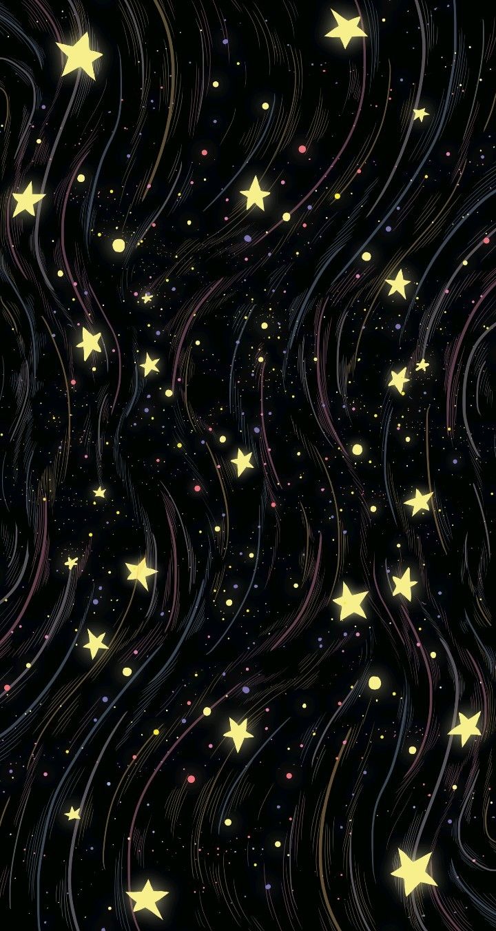 stars and swirls in the night sky, as if they were falling or flying