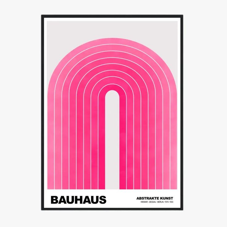 a pink poster with the word bauhus on it