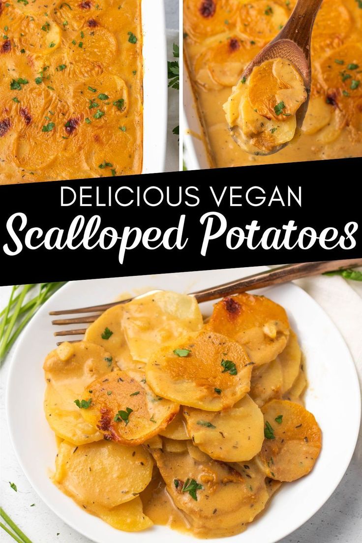 delicious vegan, seasoned potato casserole is the perfect side dish for any meal