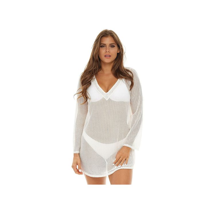 You'll be ready for the beach in style wearing this women's mesh swim-cover-up tunic by Jordan Taylor.Finding the perfect fit and size for women's clothing requires basic measurements of your chest, waist, hips and inseam. Use this guide to learn more about sizing and everything Kohl's has to offer in women's fashion. V-neck 3/4-length bell sleeves Sheer mesh constructionFIT & SIZING Longer lengthFABRIC & CARE Nylon, spandex Hand wash Imported Size: X Large. Color: White. Gender: female. Age Gro Jordan Taylor, Womens Jordans, Be Ready, Swim Cover, Color Ivory, Womens Swim, Gender Female, In Style, Bell Sleeves