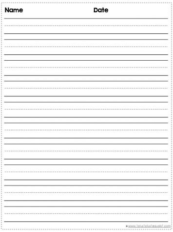 a blank paper with lines on it and the words'name date'written in black ink