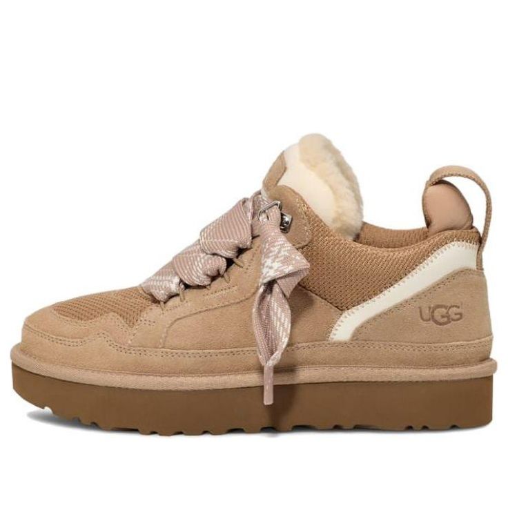 (WMNS) UGG Lowmel 'Sand' 1144032-SAN Ugg Sneakers, Ugg Ultra Mini, Pretty Sneakers, Ugg Neumel, Adidas Models, Shoe Crafts, Nike Models, Sneakers Looks, Adidas Campus