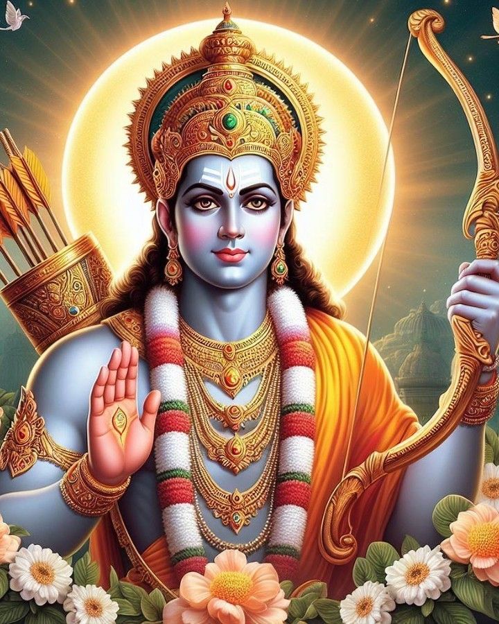 the hindu god with an arrow in his hand