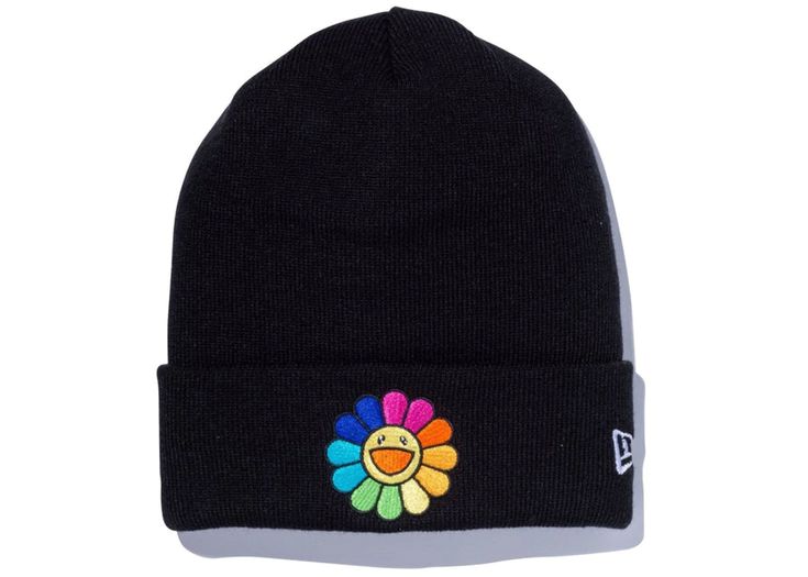 Takashi Murakami Flower, Bennies Hats, Ny Cap, New Era Beanie, Flower Beanie, Murakami Flower, Streetwear Hats, Navy Cap, New Era Logo