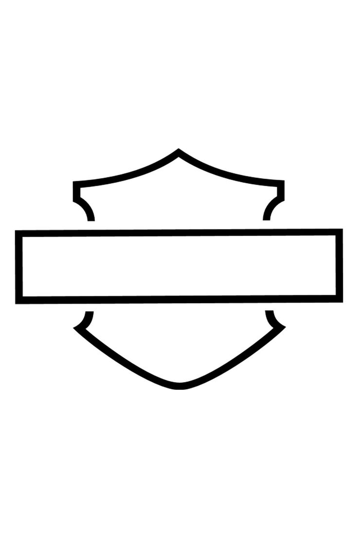 a black and white line drawing of a shield with a banner on it's side