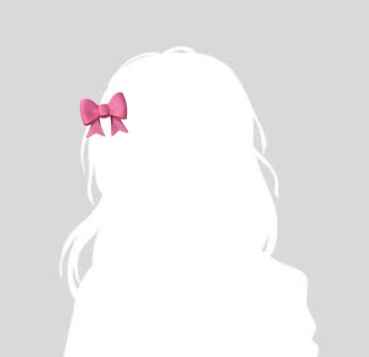 the silhouette of a woman with a pink bow on her head