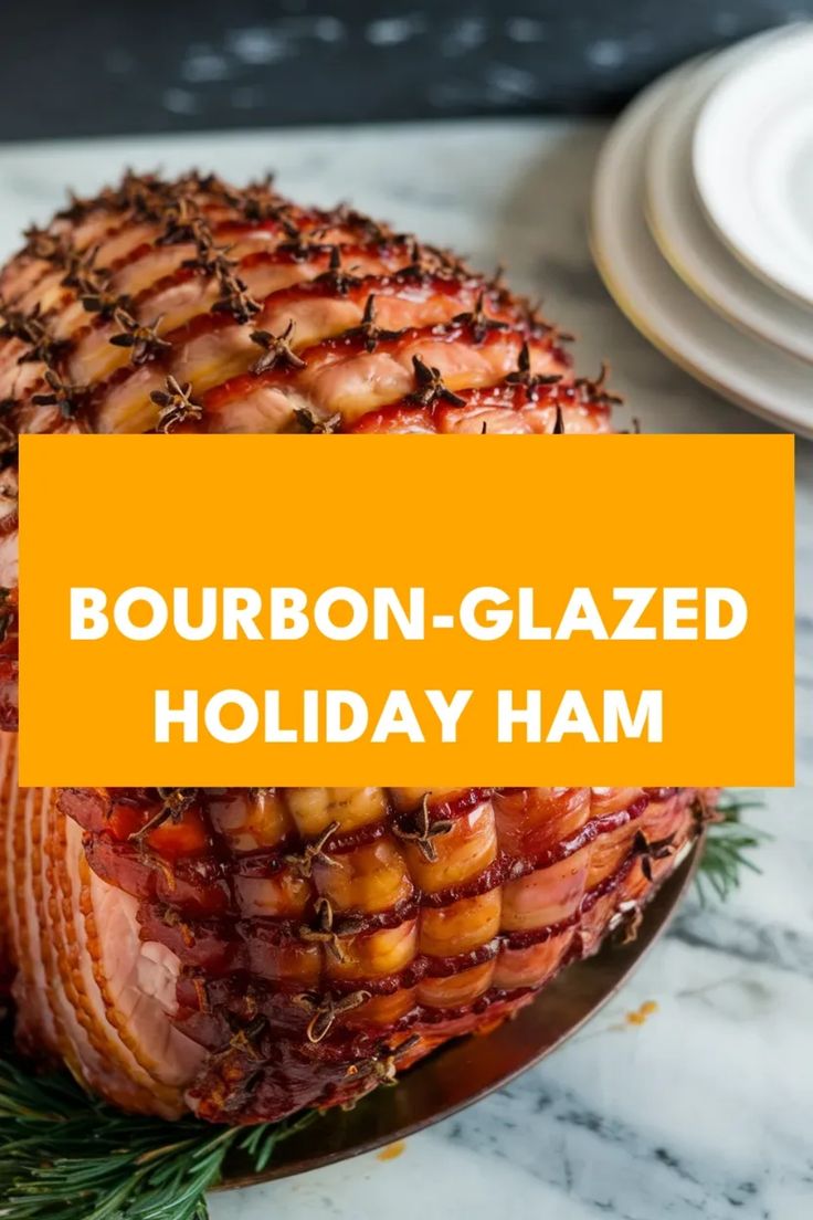 A photo of a  Bourbon-Glazed Holiday Ham a christmas pork recipes Roasting Ham Oven, Coke Ham Glaze, Thanksgiving Main Dishes Not Turkey, Christmas Dinner Ham, Roast Gammon, Christmas Pork, Ham Roast, Thanksgiving Main Dishes, Roast Ham