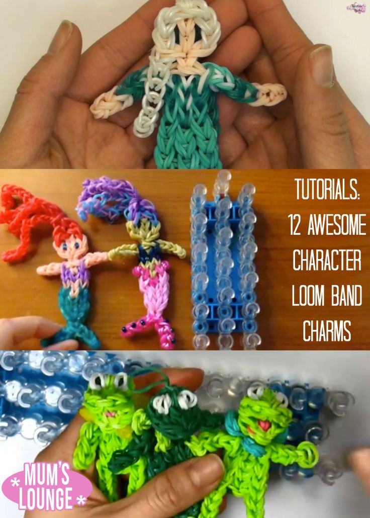 the instructions for how to make crochet characters from loom - band charms