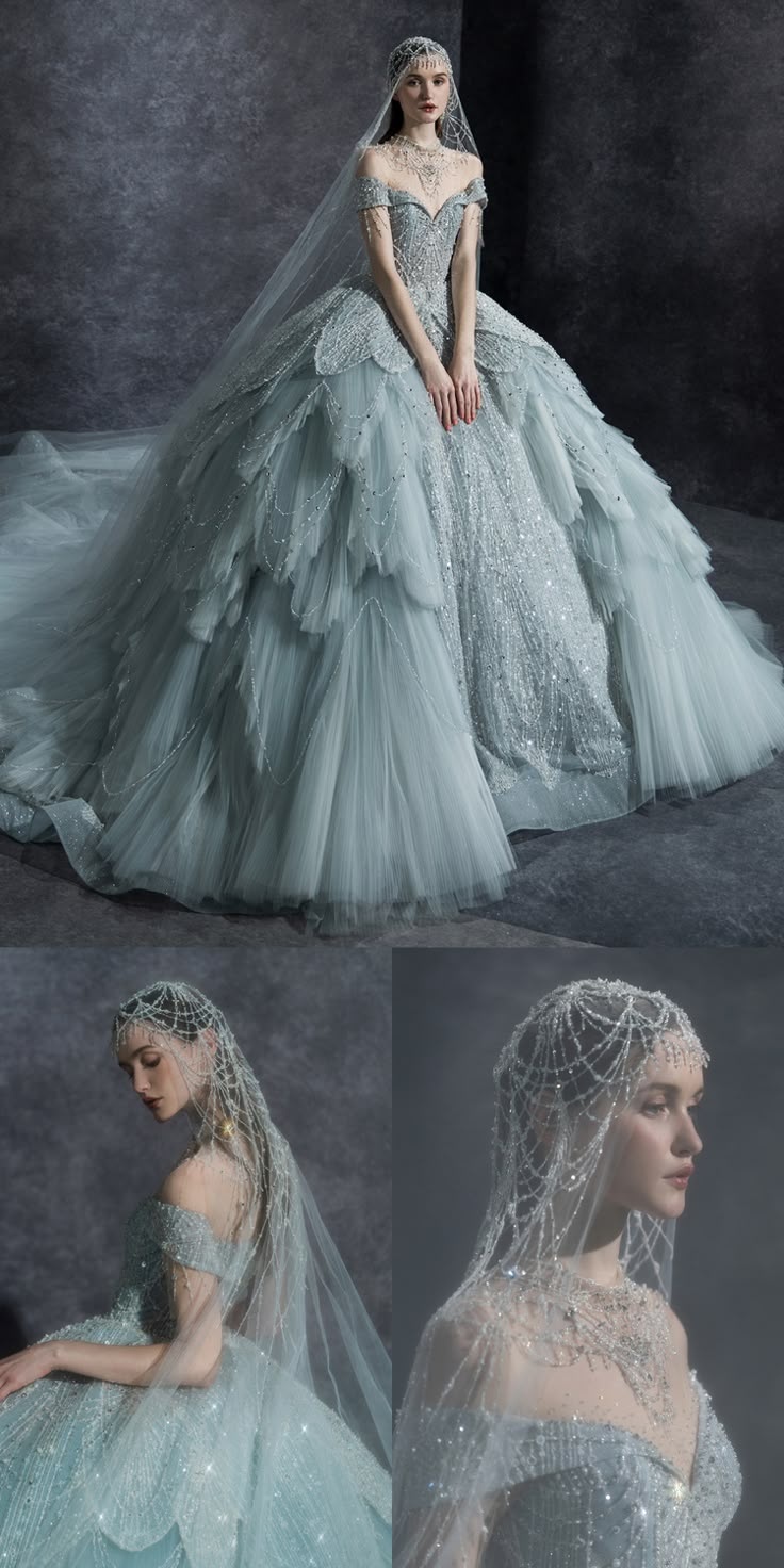 Wedding Dresses Fantasy Fairytale, Eccentric Wedding Dress, Artsy Wedding Dresses, Dream Dress Princesses, Ball Wedding Dresses Gown, Big Dresses Princesses, Baroque Wedding Dress, Snowflake Wedding Dress, Swarovski Wedding Dress