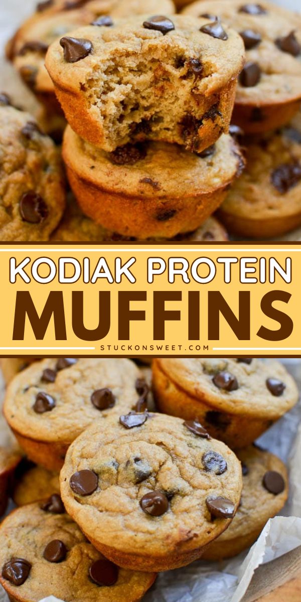 Kodiak Protein Muffins are simple, delicious, and packed full of healthy ingredients including Kodiak Power Cakes Flapjack & Waffle Mix, bananas, coconut oil and coconut sugar. Each muffin is packed with protein, typically around 10-12 grams, making it ideal for those seeking a filling snack or breakfast on the go! Kodiak Cakes High Protein Muffins, Pancake Muffins Healthy, Low Calorie Kodiak Muffins, Macro Friendly Sweet Breakfast, Protein Muffins With Kodiak Cakes, Kids Protein Breakfast Ideas, Easy Kodiak Muffins, Healthy Pancake Muffins, Kodiak Cakes Pancake Mix Muffins