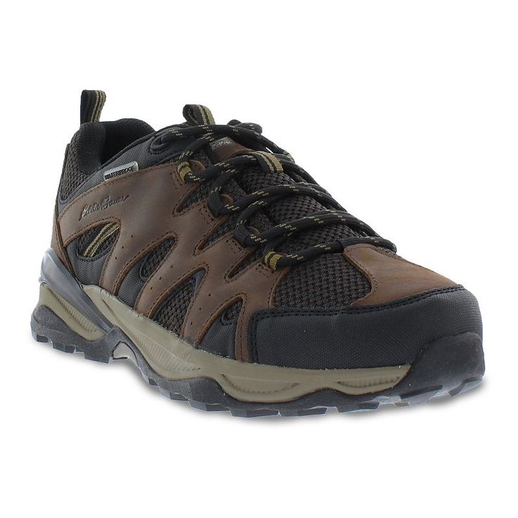 Take on the great outdoors in confidence and style with these Eddie Bauer Lake Lux men's waterproof hiking shoes.Click this FOOTWEAR GUIDE to find the perfect fit and more! Take on the great outdoors in confidence and style with these Eddie Bauer Lake Lux men's waterproof hiking shoes. Click this FOOTWEAR GUIDE to find the perfect fit and more! SHOE FEATURES Tight weave mesh waterproof upper Padded and gusseted tongue Moisture-wicking lining Memory foam contoured footbed Carbon rubber outsoleSHO Waterproof Hiking Shoes, Color Chocolate, Mens Shoes Boots, Great Outdoors, Hiking Shoes, Eddie Bauer, The Great Outdoors, Hiking Boots, Moisture Wicking