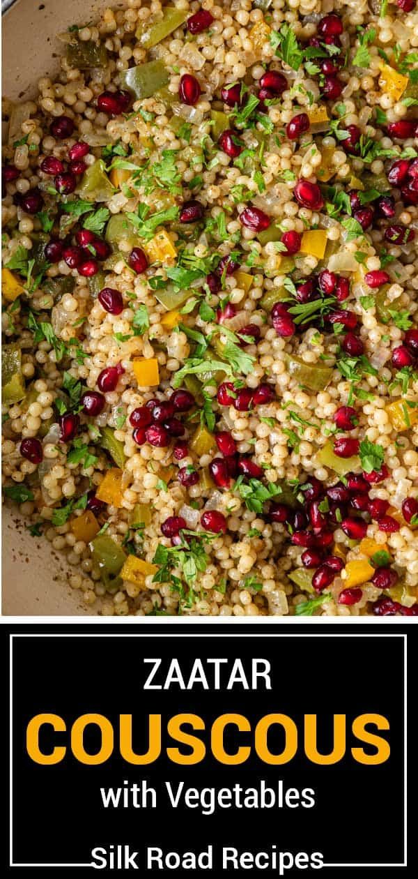 an image of couscous with vegetables in a skillet