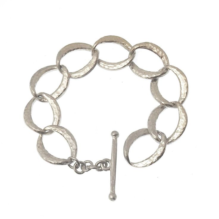 Link Bracelet in Silver-Evelyn Knight-Swag Designer Jewelry Luxury Adjustable Sterling Silver Link Bracelet, Adjustable Silver Link Bracelet, Adjustable Metal Bracelet With Toggle Clasp, Adjustable Metal Bracelets With Toggle Clasp, Modern Metal Bracelets With Toggle Clasp, Silver Oval Link Bracelets For Everyday, Silver Adjustable Oval Link Bracelets, Silver Adjustable Oval Link Bracelet, Adjustable Silver Oval Link Bracelets